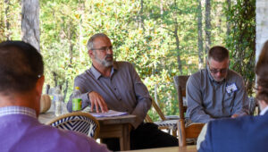 Photo ofWPPDC Deputy Director Sean Campbell discussing housing in our area at the Southern Regional Funders Gathering. 